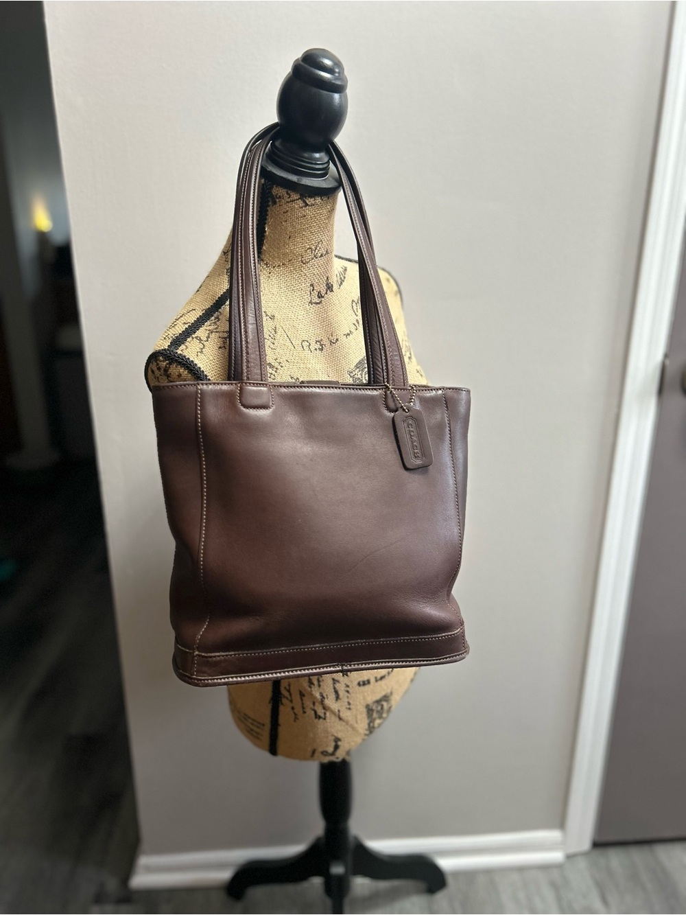 Coach Dark Brown Leather Shoulder Tote